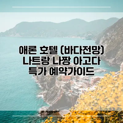 애론 호텔 (바다전망) 나트랑 나짱 아고다 특가 예약가이드