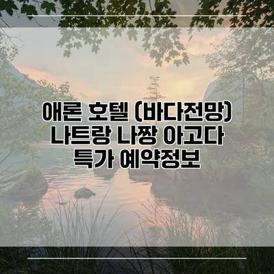 애론 호텔 (바다전망) 나트랑 나짱 아고다 특가 예약정보