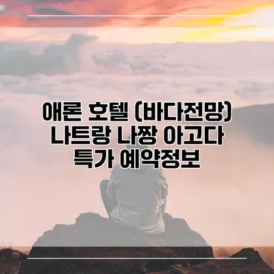 애론 호텔 (바다전망) 나트랑 나짱 아고다 특가 예약정보