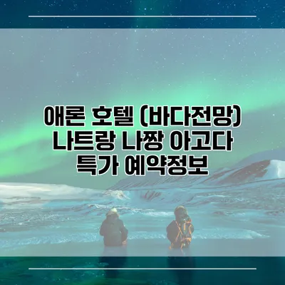 애론 호텔 (바다전망) 나트랑 나짱 아고다 특가 예약정보