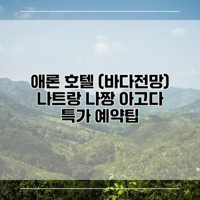 애론 호텔 (바다전망) 나트랑 나짱 아고다 특가 예약팁