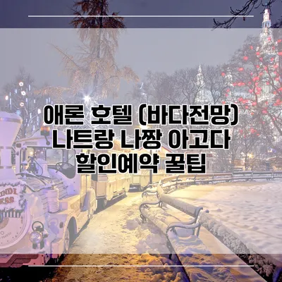 애론 호텔 (바다전망) 나트랑 나짱 아고다 할인예약 꿀팁