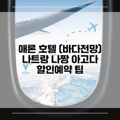 애론 호텔 (바다전망) 나트랑 나짱 아고다 할인예약 팁