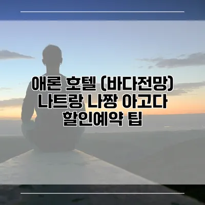애론 호텔 (바다전망) 나트랑 나짱 아고다 할인예약 팁