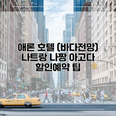 애론 호텔 (바다전망) 나트랑 나짱 아고다 할인예약 팁