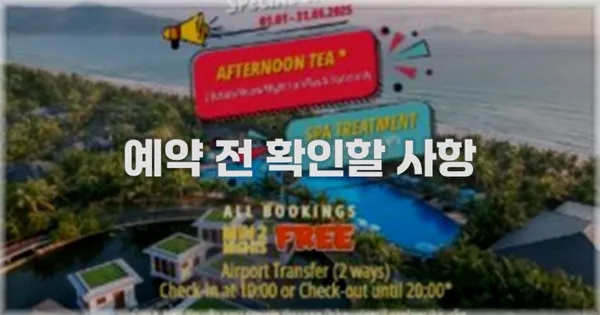 예약 전 확인할 사항