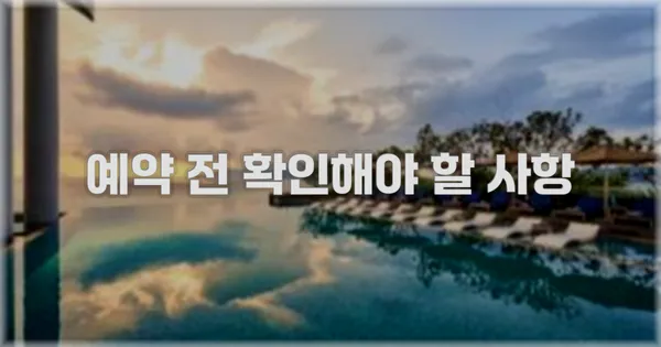 예약 전 확인해야 할 사항