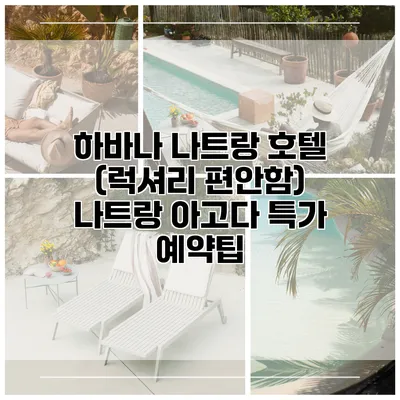 하바나 나트랑 호텔 (럭셔리 편안함) 나트랑 아고다 특가 예약팁