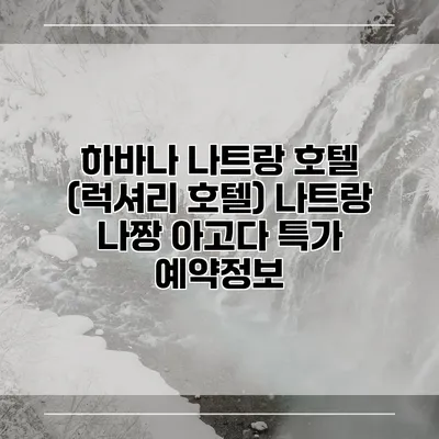 하바나 나트랑 호텔 (럭셔리 호텔) 나트랑 나짱 아고다 특가 예약정보