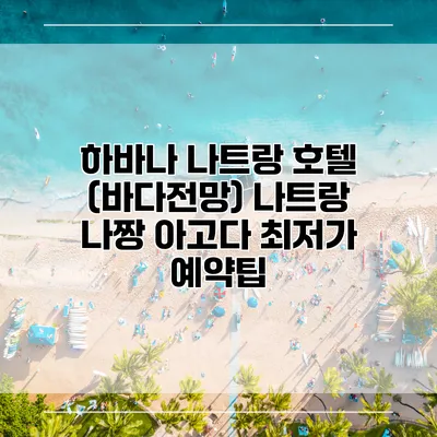 하바나 나트랑 호텔 (바다전망) 나트랑 나짱 아고다 최저가 예약팁