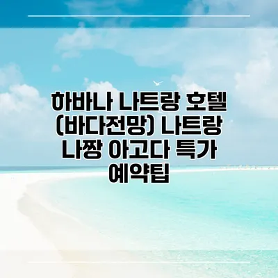 하바나 나트랑 호텔 (바다전망) 나트랑 나짱 아고다 특가 예약팁