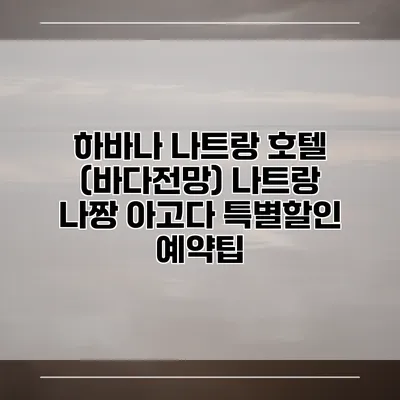 하바나 나트랑 호텔 (바다전망) 나트랑 나짱 아고다 특별할인 예약팁