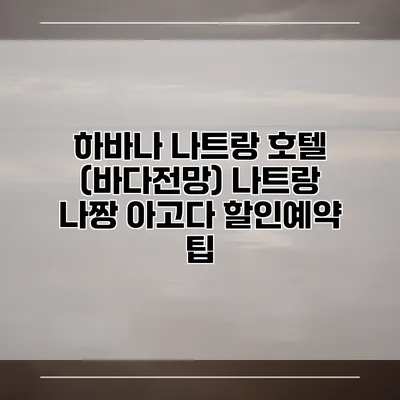 하바나 나트랑 호텔 (바다전망) 나트랑 나짱 아고다 할인예약 팁