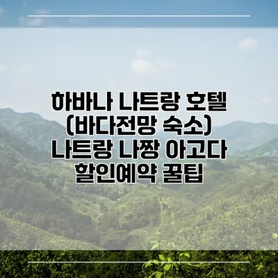 하바나 나트랑 호텔 (바다전망 숙소) 나트랑 나짱 아고다 할인예약 꿀팁