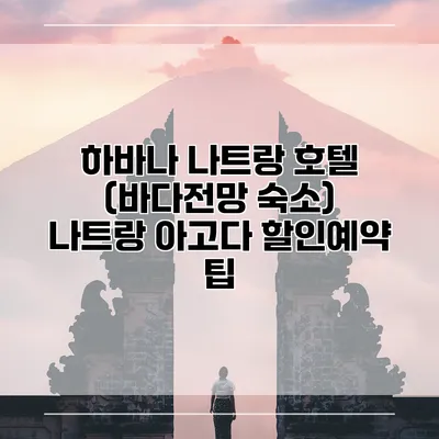 하바나 나트랑 호텔 (바다전망 숙소) 나트랑 아고다 할인예약 팁