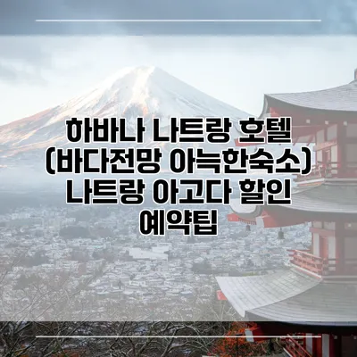 하바나 나트랑 호텔 (바다전망 아늑한숙소) 나트랑 아고다 할인 예약팁